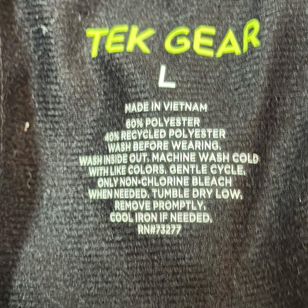 TEK Gear Black Piped Tricot Fleece Lined Training Pants Large NWOT - Picture 7 of 11
